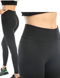 Damen Leggings - gerippte Leggins hoher Bund - Bild 1 von 14