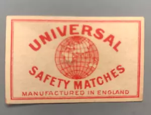 Matchbox label etichetta fiammiferi UNIVERSAL made in England - Picture 1 of 1