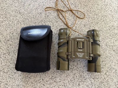 Tasco Binoculars 12x25 Model 178BCR Fully Coated Optics  240ft/1000yds W/ Case - Image 1 of 4