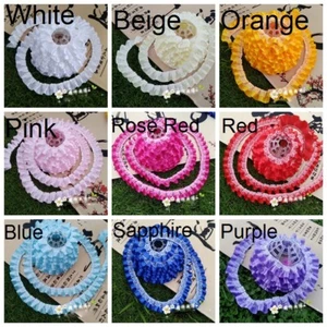 Pleated Ribbon Silky Satin Lace Trim Frilly Ruffle DIY Doll Toy Bag Sewing Red - Picture 1 of 20
