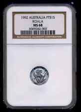 1992 NGC MS-68 $15 Platinum Koala   Super low mintage  SOLO FINEST KNOWN  RARE  