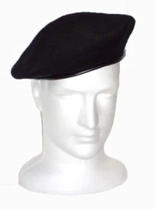 Beret - Wool - Black - Sizes 60 & 62 ( L & XL ) - Army & Military - Picture 1 of 3