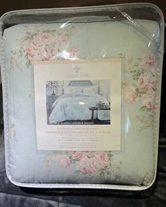 Ensemble de couette double/reine bouquet rose shabby chic NEUF - Photo 1 sur 5