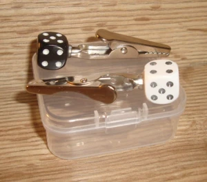 #2 Two Chessex 12mm Dice Roach Clip Smoke Clips with Plastic Storage Carry Case - Picture 1 of 8