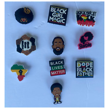 10 Pc Black Lives Matter Inspired PVC Cartoon Shoe charms Compatible W/ Crocs 