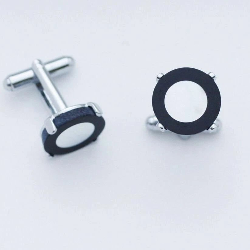 C0056 Gemelos Gemelos Blanco Ojo de Toro Negro Ónix Madre Perla Brillo Luna Foto 1 de 1