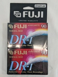 Fuji Audio Cassette Normal Bias DR-I 90 Estuche Extra Delgado Paquete de 2 Nuevo Sellado - Imagen 1 de 3