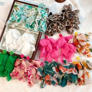 Boho Women Earrings Flower Petals Drop Dangle Long Tassel Exaggerated Earrings/ - Picture 1 of 20