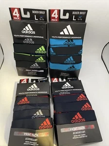 (1) Pack Underwear Boys Adidas Briefs Size L(4) Pairs Asssorted Prints & Colors - Picture 1 of 3