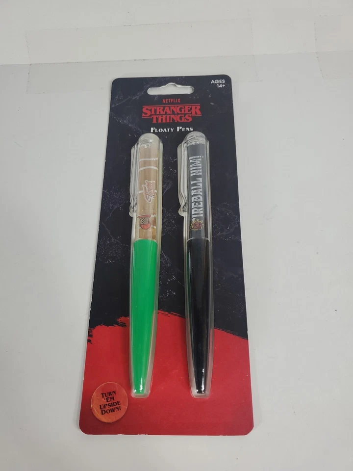 FRED brand Stranger Things Floaty Pen Set of 2 & Pencil Pouch Hellfire Club