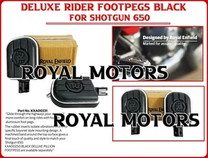 "DELUXE RIDER FOOTPEGS, BLACK" FIT FOR ROYAL ENFIELD SHOTGUN 650 - Picture 1 of 17