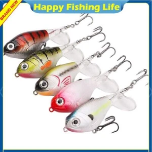 5Pcs Whopper Plopper Topwater Fishing Lures Lot Rotating Tail Bass Trout Baits - Picture 1 of 8