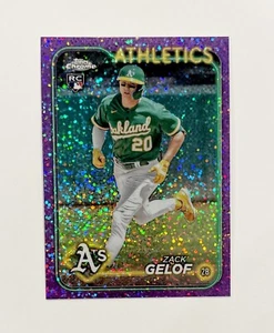 Topps Chrome Zack Gelof #282 Purple Speckle Refractor 2024/299 Rookie RC - Imagen 1 de 1
