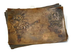 Cartolina Art Nouveau in bronzo posta tedesca del Reich 1900 - ottima rarità - Foto 1 di 9