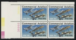 US - 1976 Commercial Aviation - SC# 1684 Plate Block of 4 Mint NH OG - Picture 1 of 2