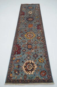 3 x 10 ft Blue Bidjar Afghan Hand knotted Oriental Traditional Runner Rug - Picture 1 of 18