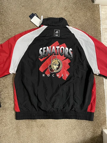 NHL Ottawa Senators adidas Black Reverse Retro 2.0 Full Snap Jacket Size XL Cover