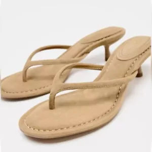 ZARA SUEDE HEELED SANDALS - Picture 1 of 5