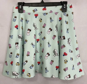 BT21 BTS Skirt Size Small KPop Korean Pop Light Blue Elastic Waist J2 - Picture 1 of 10