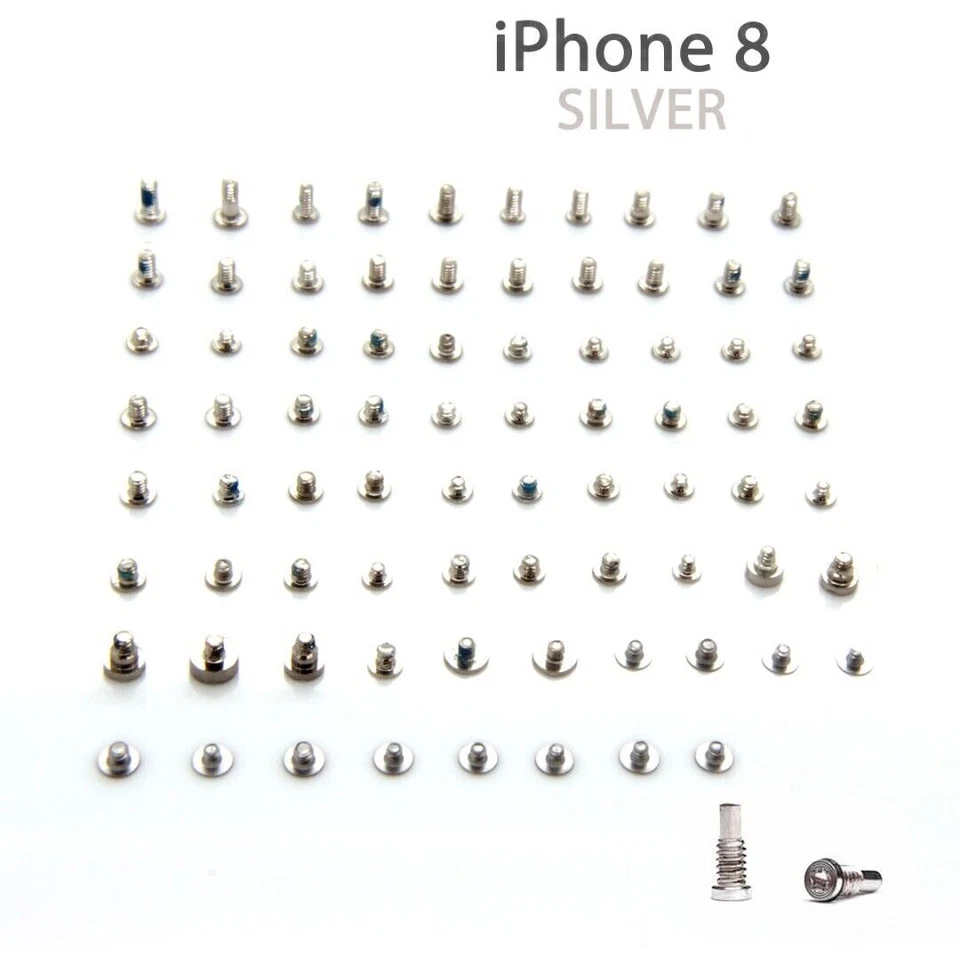 OEM Complete Screw Set with Bottom Screws for iPhone 8 Silver Pentalobe - Image 1 of 1