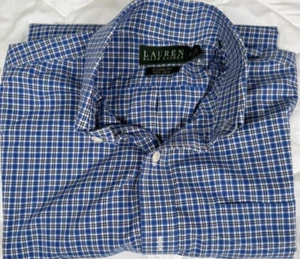 Lauren Ralph Lauren Mens Classic Fit Non Iron Button Down Shirt 15-34/35 Blue - Picture 1 of 9