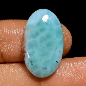 13,00 kt natürlicher Larimar Edelstein Schmuckherstellung ovaler Cabochon 23 x 13 x 4 mm - Bild 1 von 7