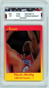 1990 Star Nova #57 Charles Barkley AGC 10 Gem Mint Rare /500 Philadelphia 76ers - Picture 1 of 2