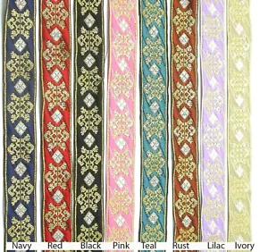 Jacquardband 1" (25 mm) Crown Royale *Farben* Preis pro Yard - Bild 1 von 2