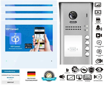 4 Familienhaus WiFi Video Sprechanlage Video Türsprechanlage RFID Sprechanlage - Bild 1 von 4