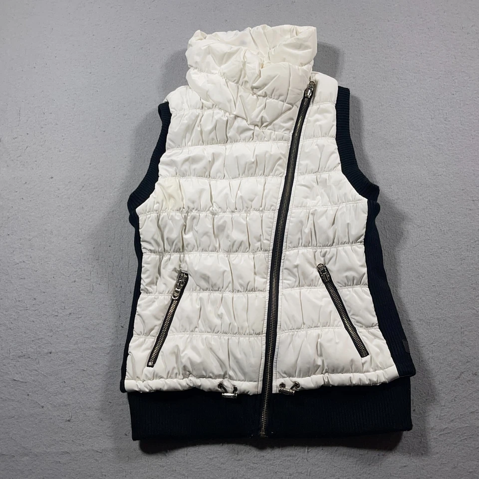 Chaleco Calvin Klein Performance Mujer M Blanco Negro Asimétrico Cremallera Puffer Y2K Foto 1 de 1