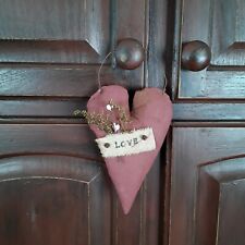 primitive Valentine  Heart door hanger, valentine  Cupboard  hanger, farmhouse  