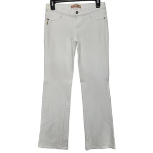 Ax Blue New Concept Ladies Size L (7) White Stretch Pants Flare Legs - Picture 1 of 10
