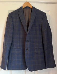 Blazer Jeff Banks Para Hombres Ivy League Lana Azul Rico Cuadros 40R - Imagen 1 de 6