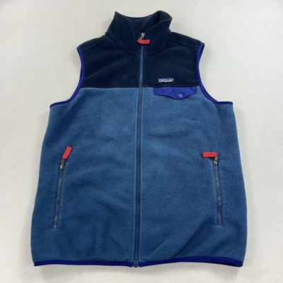 Patagonia Men’s Lightweight Synchilla Snap-T Vest Blue Fleece Full Zip Sz Medium - Image 1 of 4