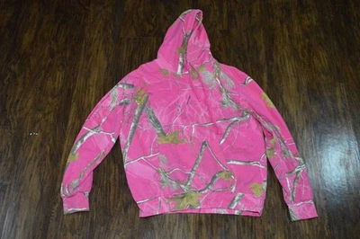 Realtree 粉色迷彩连帽衫女式 Y2K 套衫户外运动衫阅读 — 第 1/4 张图片