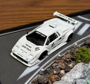 EY MINIGT 1:64 White Countach LB Works #41 Sports Model Diecast Display Car  - Picture 1 of 8