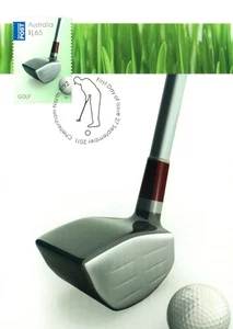2011 Golf Club & Ball POSTCARD Maxicard $1.65 Stamp Cancelled in Cheltenham Nth - Picture 1 of 2