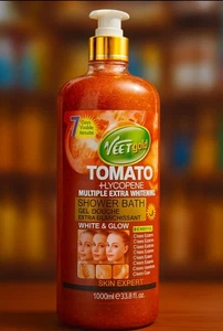 Veet Gold Tomato Extra Whitening Shower Bath White & Glow 1000ml SPF 30 - Picture 1 of 2