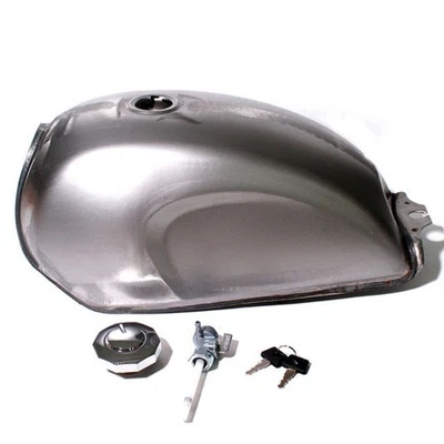 Raw Steel Cafe Racer Gas Tank Unpainted Motorcycle Fuel Retro Classic Scrambler - image 1 of 4