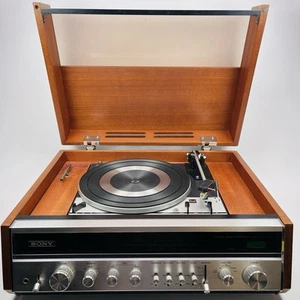 Vintage Sony Stereo Music System Model HP-610A Dark Walnut Wood Turntable Record - Picture 1 of 23