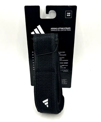 Adidas Black Lifting Straps One Size Fits All Weightlifting Grip Wrist Wraps - image 1 of 3