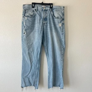 Nuuds Baggy Jeans Damen 34 Blau Denim Baumwolle Distressed Thrashed ausgefranster Saum - Bild 1 von 8
