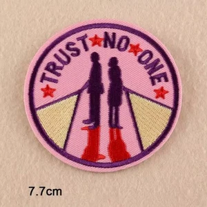 Circle " Trust No One" Embroidered Iron On Patch 2.75" x 2.75" PB3 - Picture 1 of 2