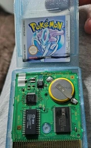 Genuine Pokémon Crystal cleaned with a new battery, sticker replacement See Pics - Picture 1 of 23