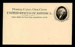 UX15 1c JOHN ADAMS MINT POSTAL CARD - Picture 1 of 2