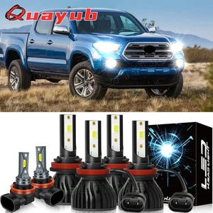 For Toyota Tacoma 2016-2020 - 6X LED Headlight High/Low Beam Fog Light Bulbs Kit - Picture 1 of 17
