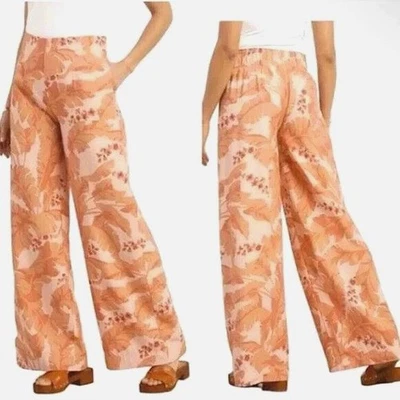 Мягкое окружение широкие брюки Grand сады брюки цветочный лист размер S новый! - Изображение 1 из 4