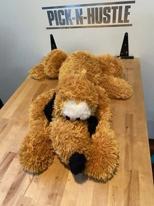 Vintage Walt Disney World Pluto Plush Stuffed Dog Sitting 27" Large Zipper Bag - Picture 1 of 6