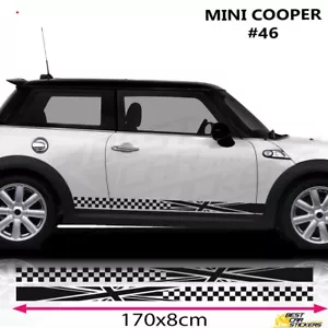 Side Stripes Stickers For Car Fits Mini Cooper Vinyl Stickers Made In UK Decals - Picture 1 of 3