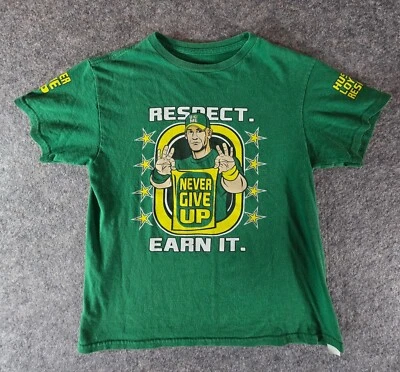 🔥 Vintage John Cena "Never Give Up" WWE Youth Medium T-Shirt - Image 1 of 4